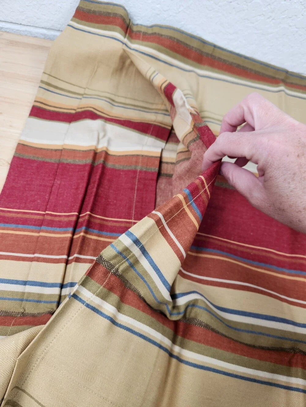 Pottery Barn Serape Linen Blend Standard Sham Set Of 2 French Cottage NOS